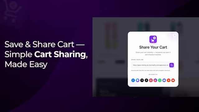 Save and Share Cart — simple cart sharing, made easy
