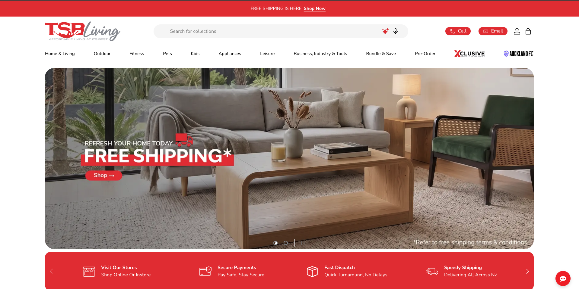 TSB Living home and furniture Shopify store