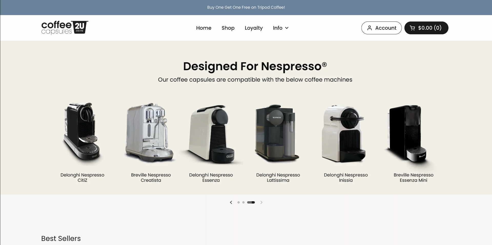 Coffee Capsules 2U Nespresso-compatible Shopify store
